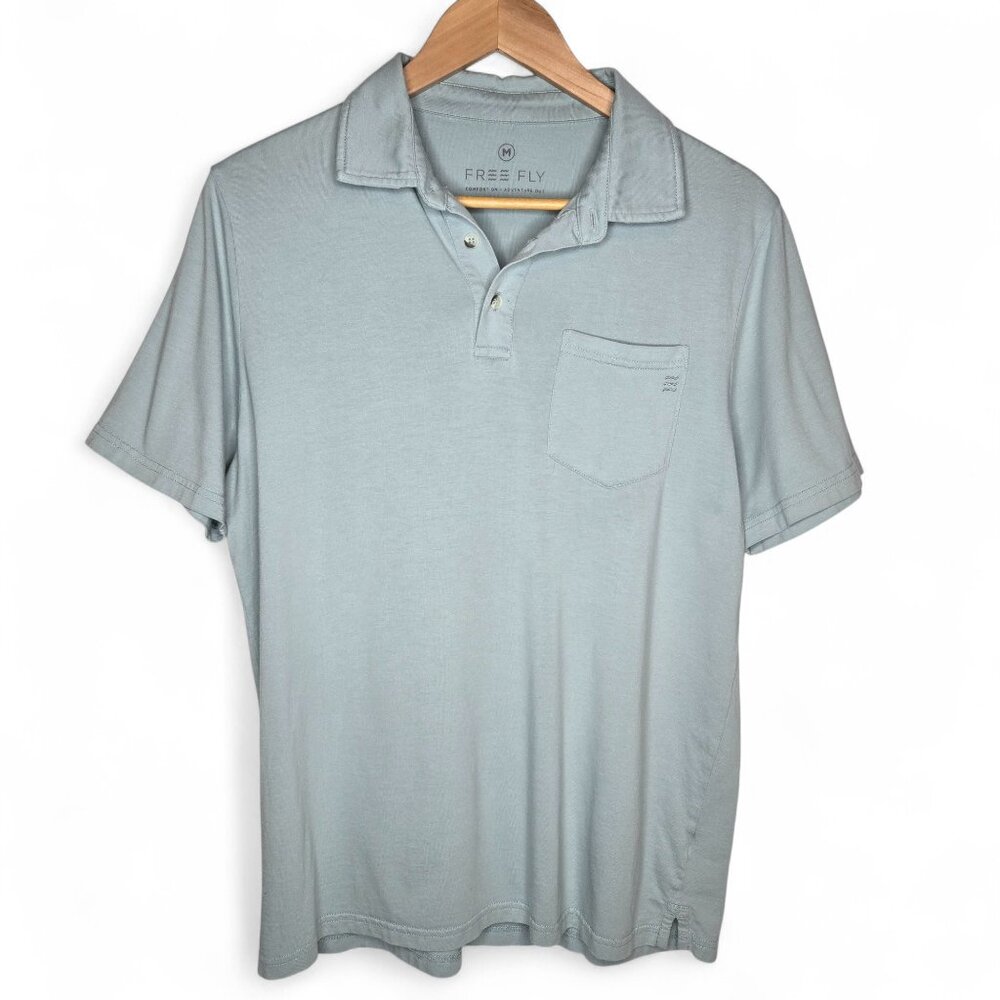 Free Fly Heritage Polo Shirt Men's Bamboo Blend Everyday Comfy Minimalist Soft M